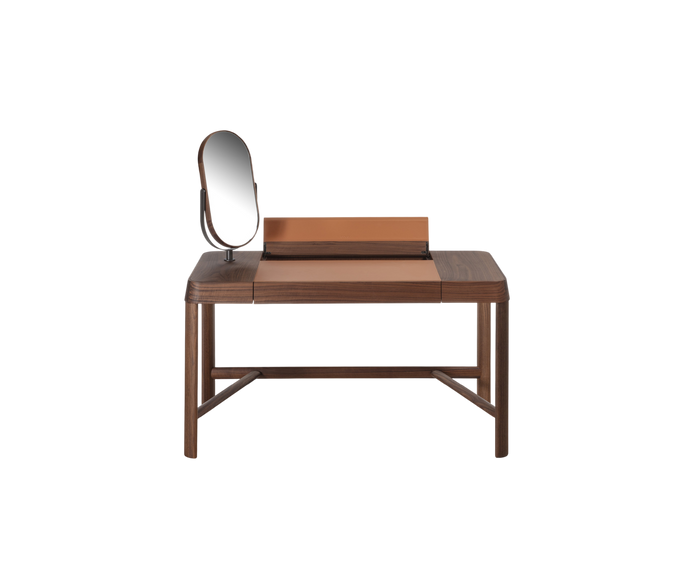 Beo solid wood vanity with elliptical mirror by Gabriele & Oscar Buratti for Porada | Casa Design Group