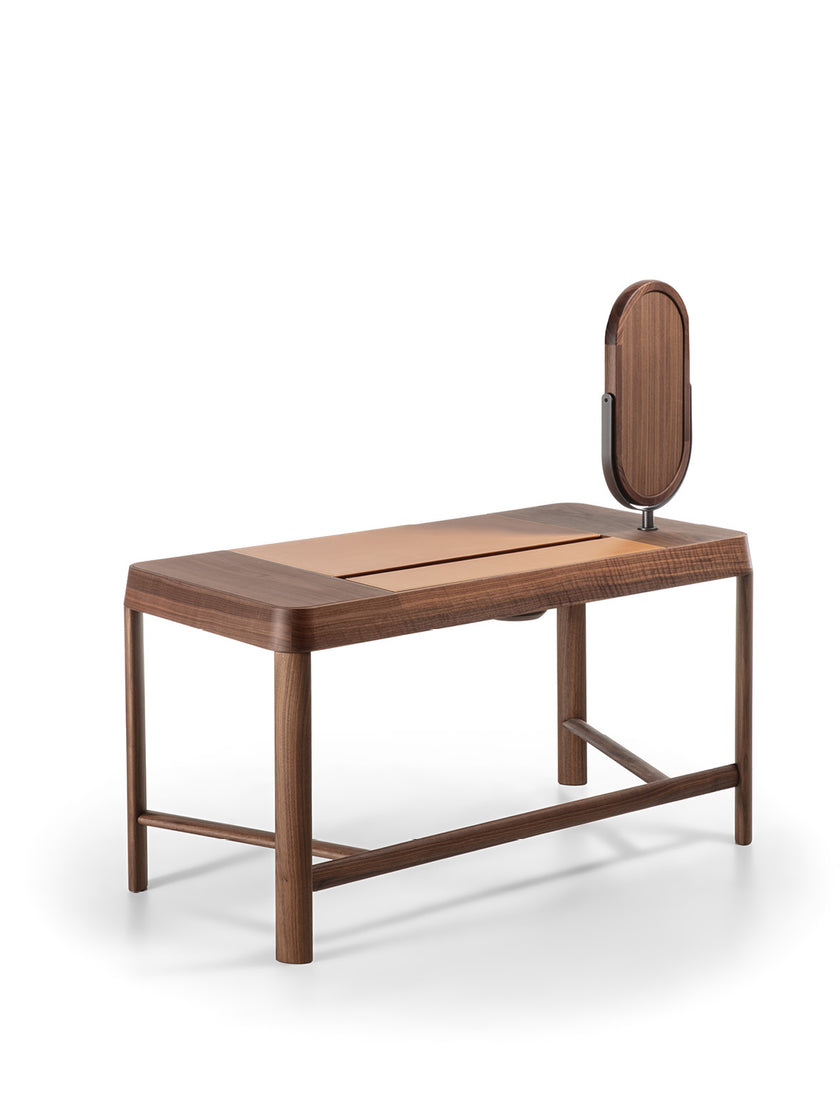 Beo solid wood vanity with elliptical mirror by Gabriele & Oscar Buratti for Porada | Casa Design Group