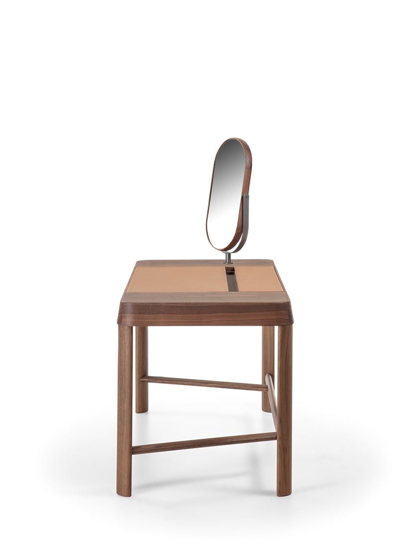 Beo solid wood vanity with elliptical mirror by Gabriele & Oscar Buratti for Porada | Casa Design Group