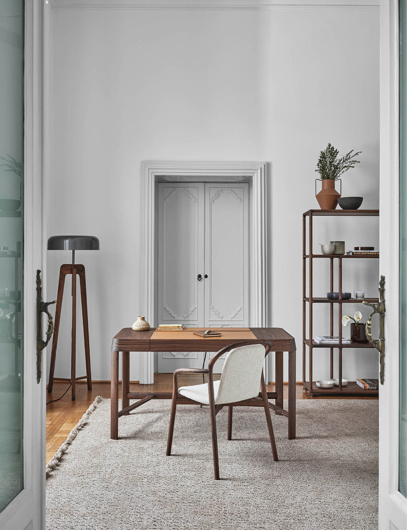 Beo solid wood vanity with elliptical mirror by Gabriele & Oscar Buratti for Porada | Casa Design Group