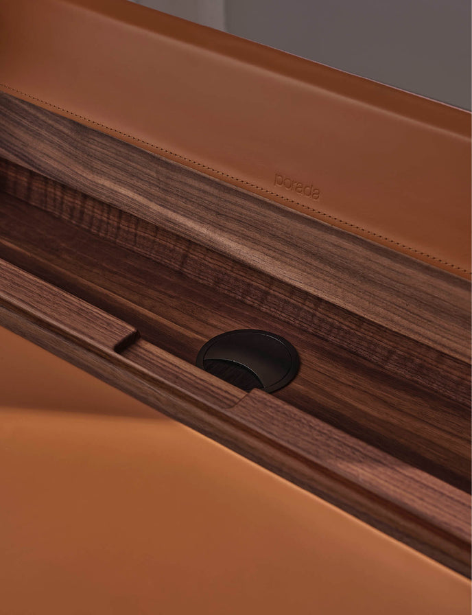 Beo solid wood vanity with elliptical mirror by Gabriele & Oscar Buratti for Porada | Casa Design Group