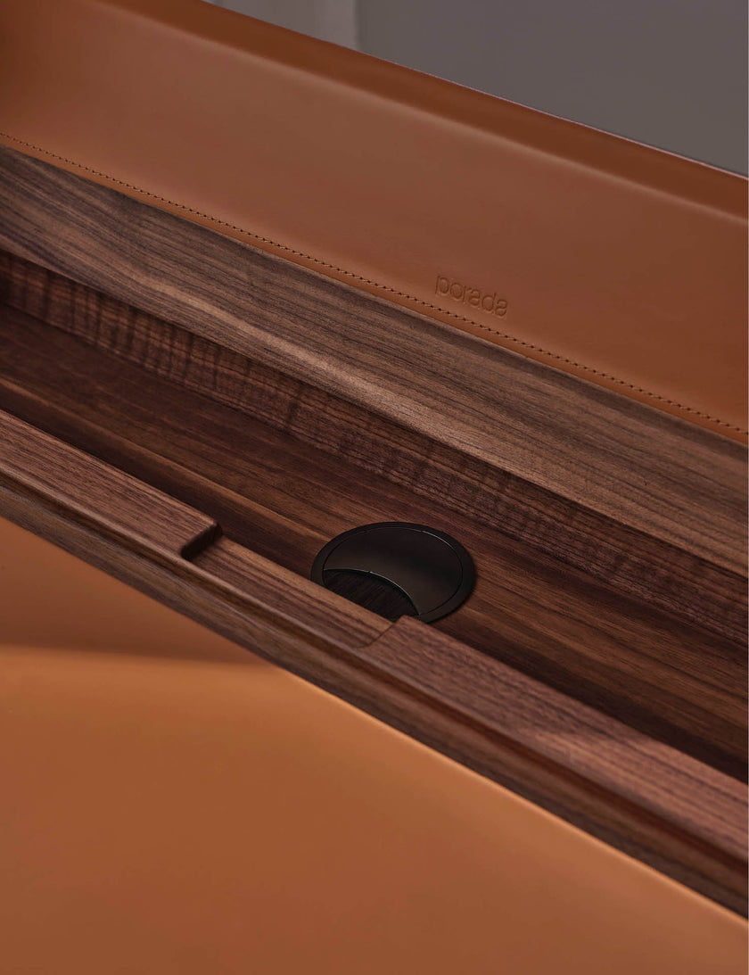 Beo solid wood vanity with elliptical mirror by Gabriele & Oscar Buratti for Porada | Casa Design Group