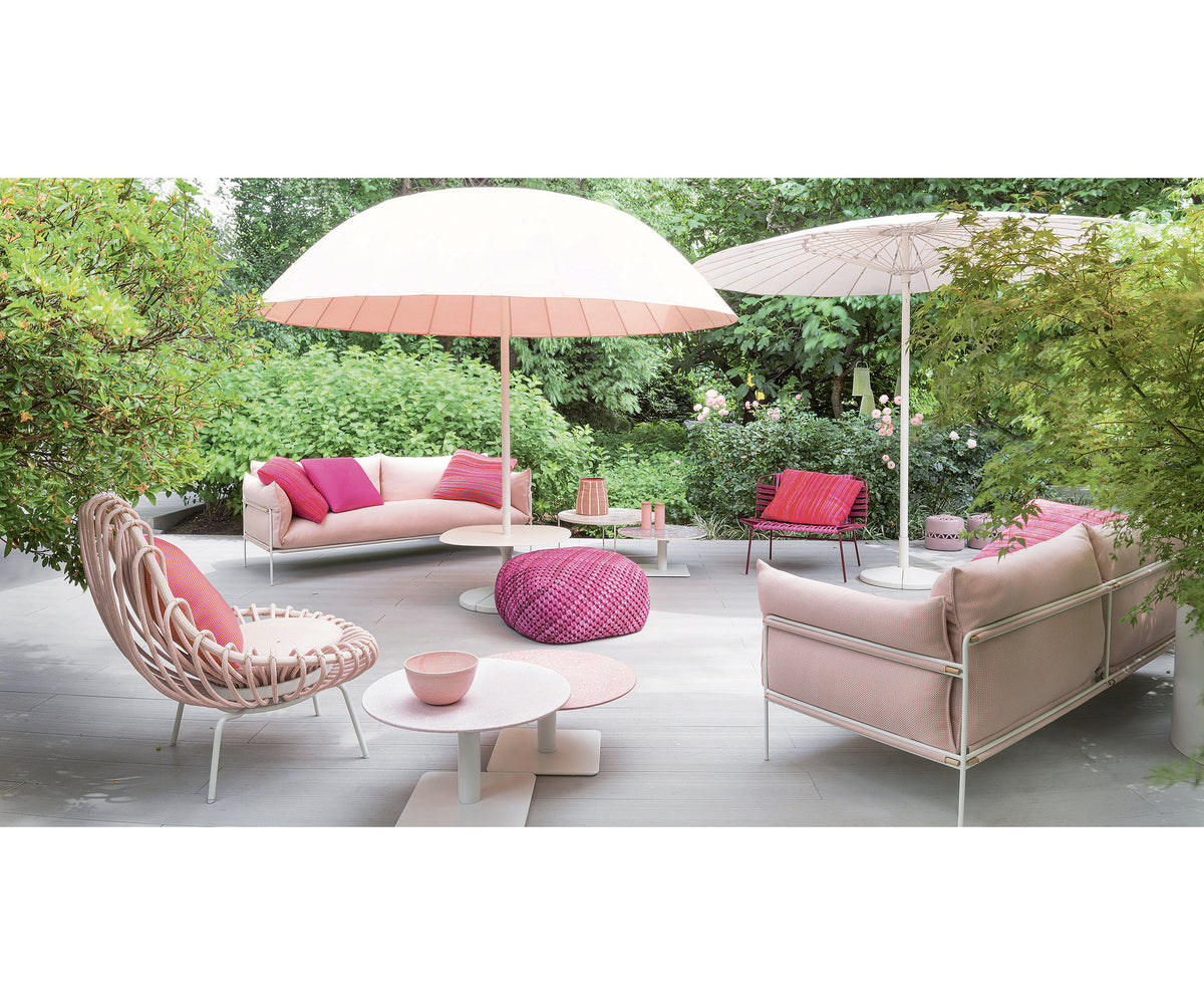 Luxurious Berry Outdoor Pouf by Paola Lenti Perfect for Enhancing Contemporary Spaces Casa Design Group