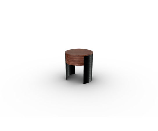 Bio-mbo bedside table by Cassina with circular design, drawer and aluminum sides – Casa Design Group
