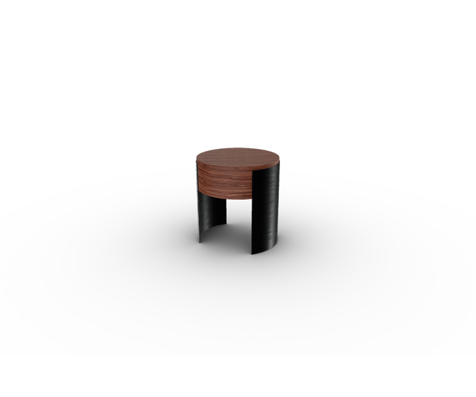 Bio-mbo bedside table by Cassina with circular design, drawer and aluminum sides – Casa Design Group