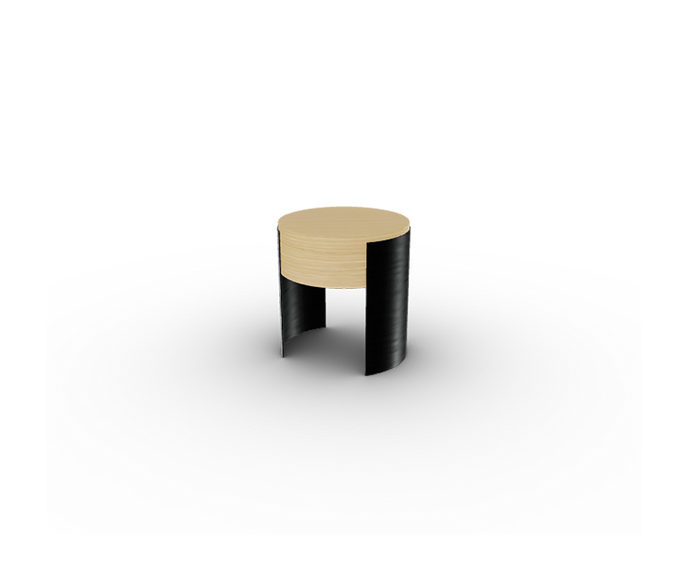 Bio-mbo bedside table by Cassina with circular design, drawer and aluminum sides – Casa Design Group