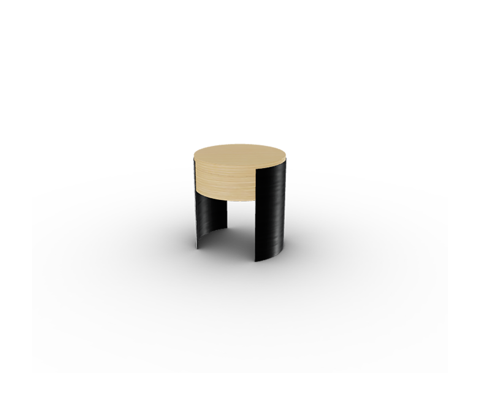 Bio-mbo bedside table by Cassina with circular design, drawer and aluminum sides – Casa Design Group