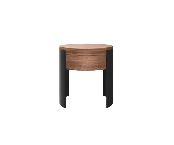 Bio-mbo bedside table by Cassina with circular design, drawer and aluminum sides – Casa Design Group