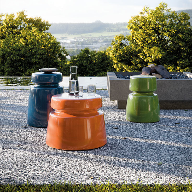 Bishop Coffee Table with sculptural ceramic form and handcrafted glazed finish by Cattelan Italia | Casa Design Group
