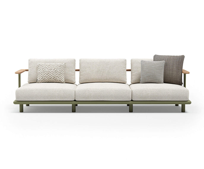 Luxury Bliss 3-Seater Sofa by Atmosphera with Teak Armrests Casa Design Group