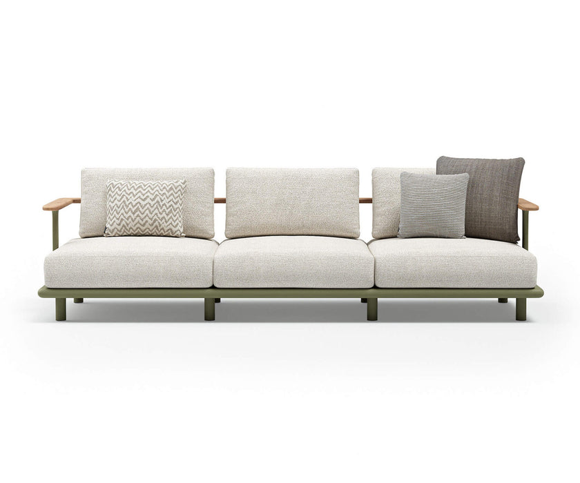 Luxury Bliss 3-Seater Sofa by Atmosphera with Teak Armrests Casa Design Group