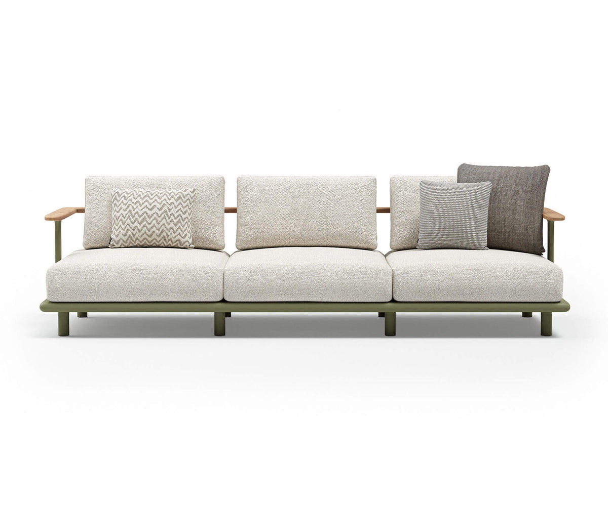 Luxury Bliss 3-Seater Sofa by Atmosphera with Teak Armrests Casa Design Group