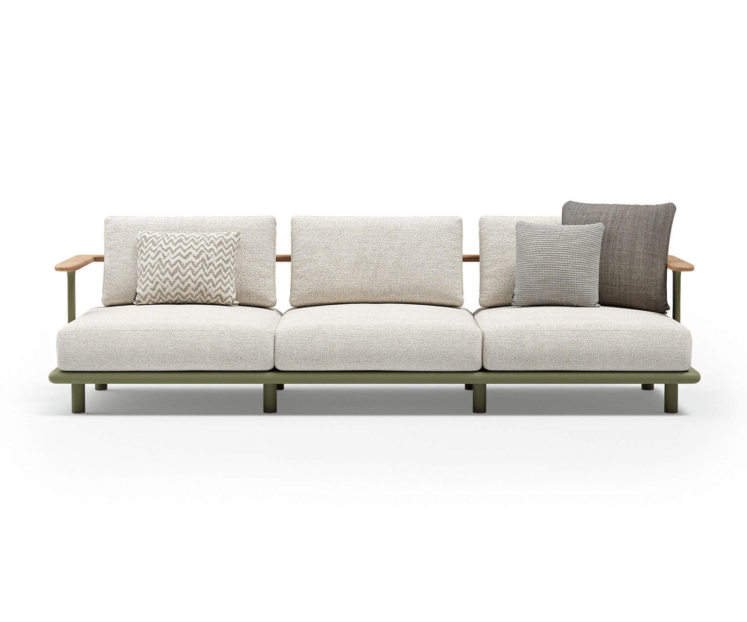 Luxury Bliss 3-Seater Sofa by Atmosphera with Teak Armrests Casa Design Group