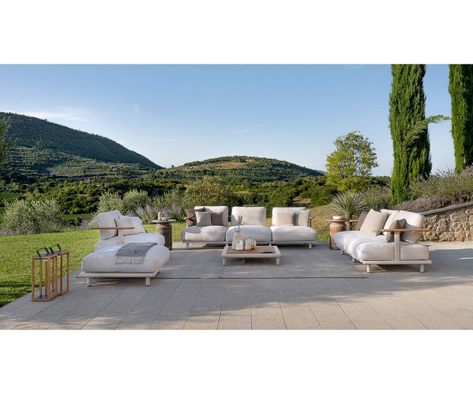 Luxury Bliss 3-Seater Sofa by Atmosphera with Teak Armrests Casa Design Group