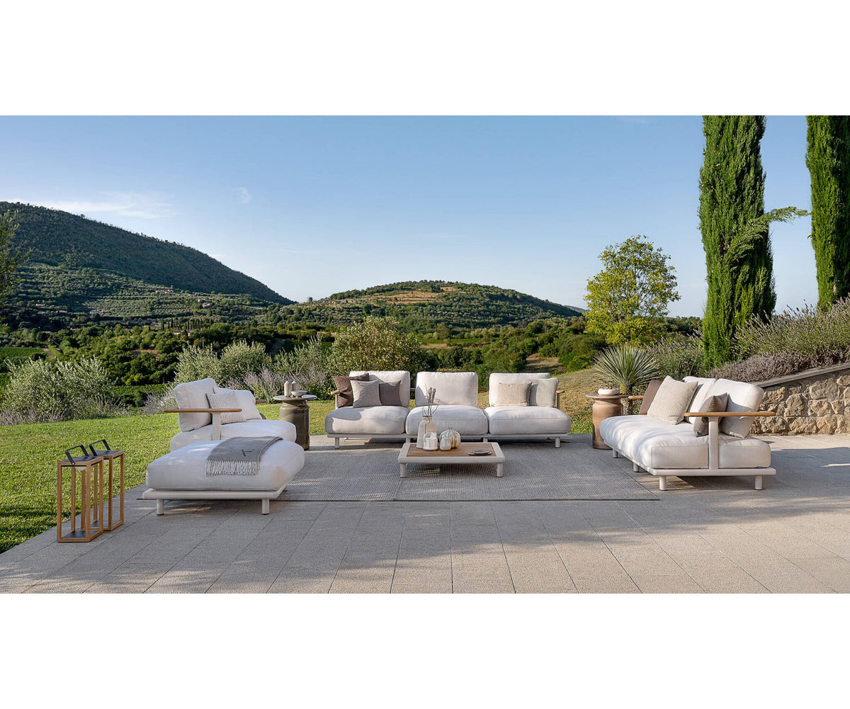 Luxury Bliss 3-Seater Sofa by Atmosphera with Teak Armrests Casa Design Group