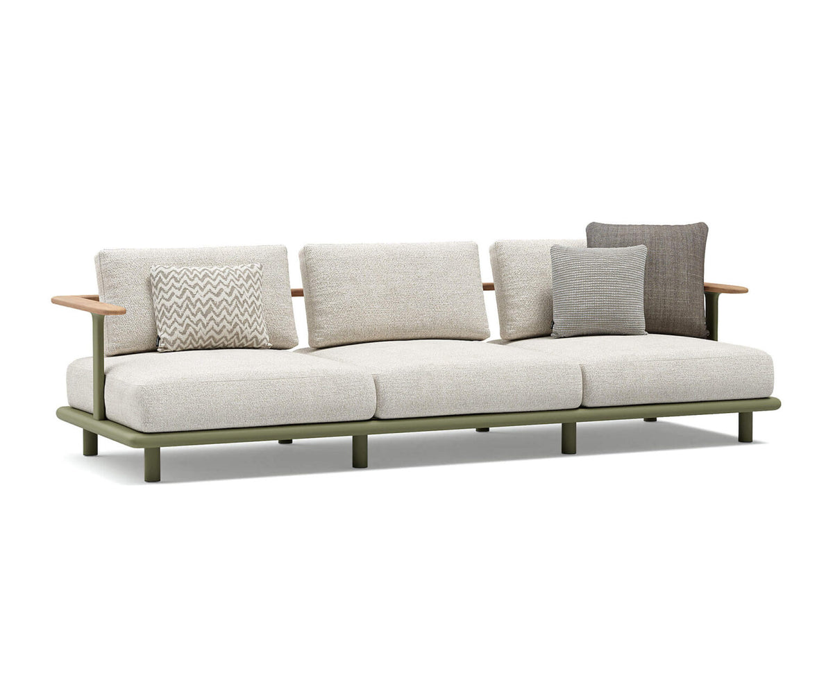 Luxury Bliss 3-Seater Sofa by Atmosphera with Teak Armrests Casa Design Group