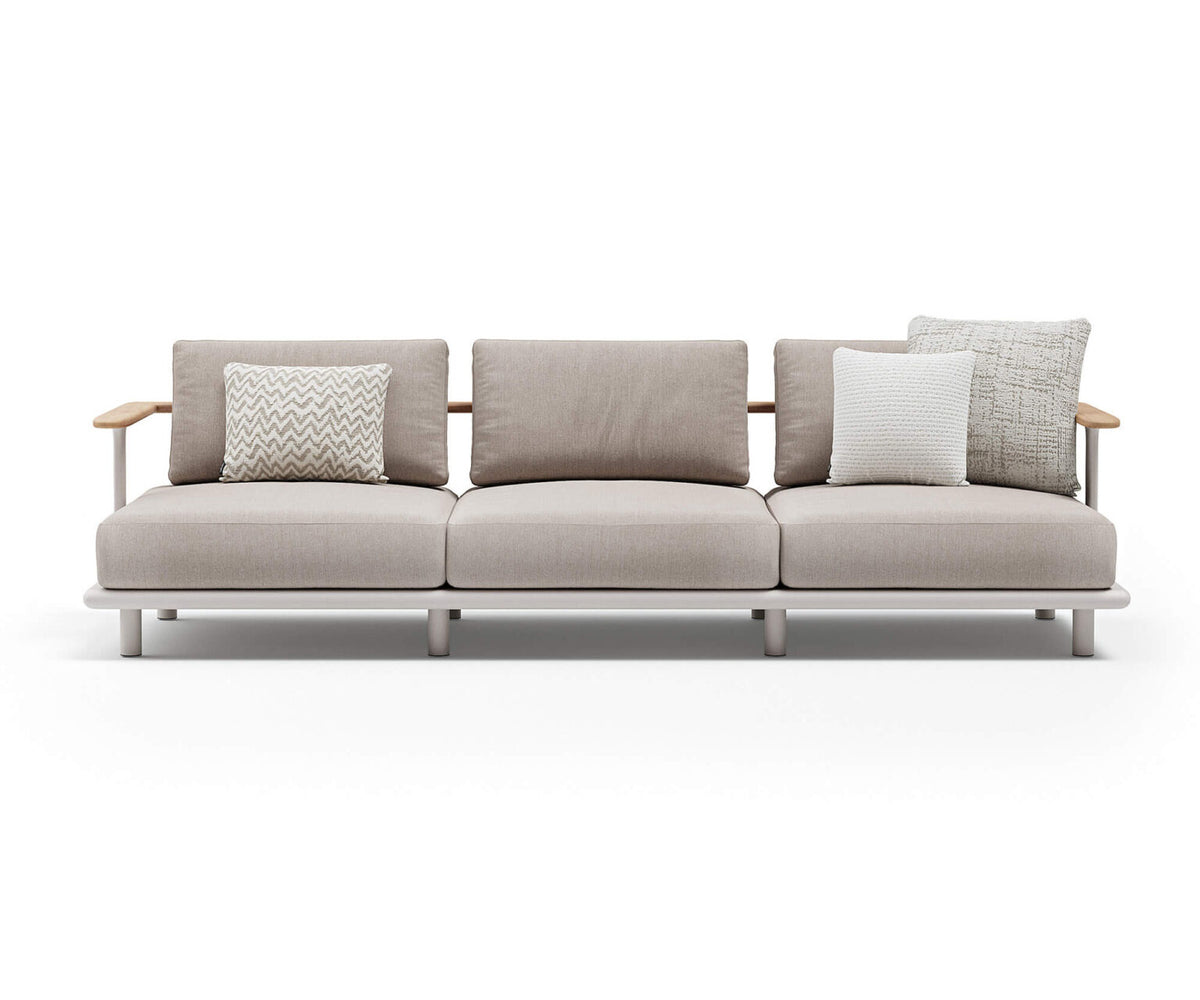 Luxury Bliss 3-Seater Sofa by Atmosphera with Teak Armrests Casa Design Group