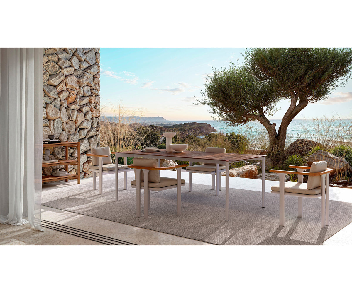 Luxury Bliss Dining Chair by Atmosphera with Teak Armrests Casa Design Group