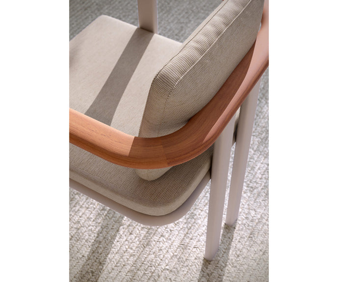 Luxury Bliss Dining Chair by Atmosphera with Teak Armrests Casa Design Group