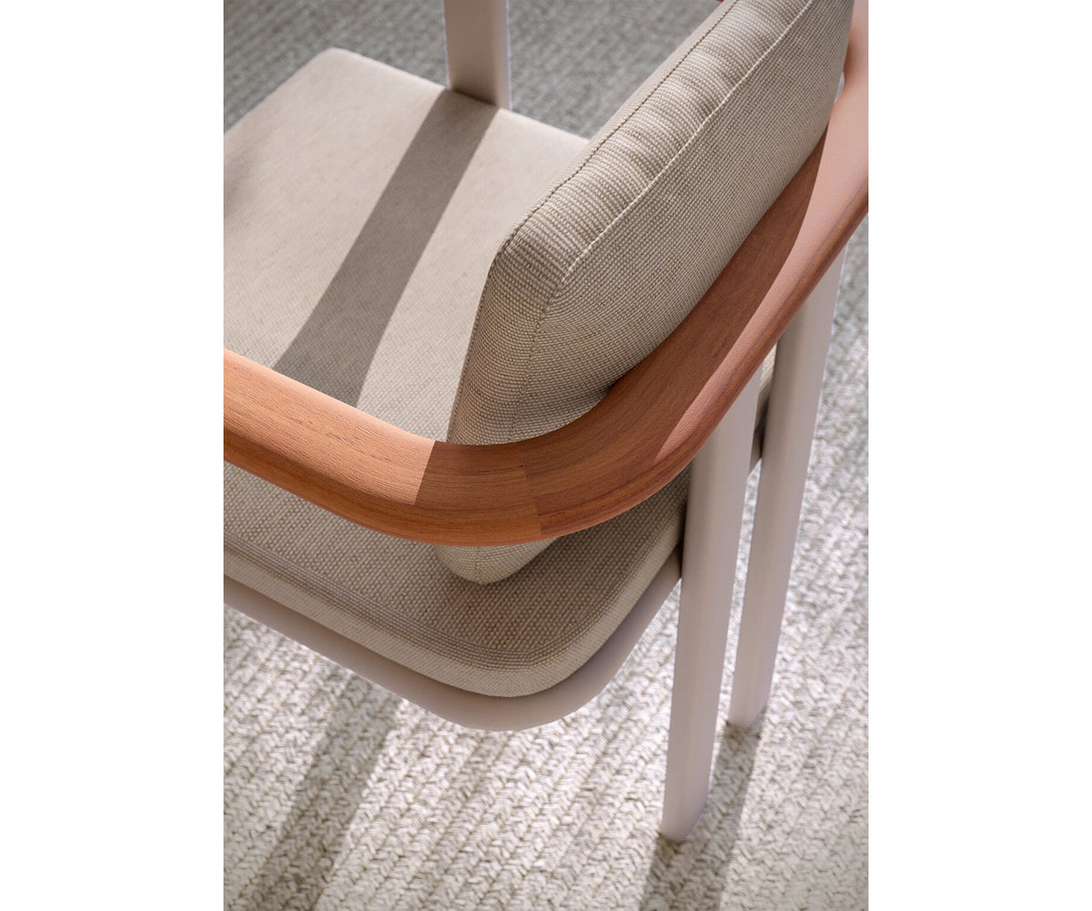 Luxury Bliss Dining Chair by Atmosphera with Teak Armrests Casa Design Group