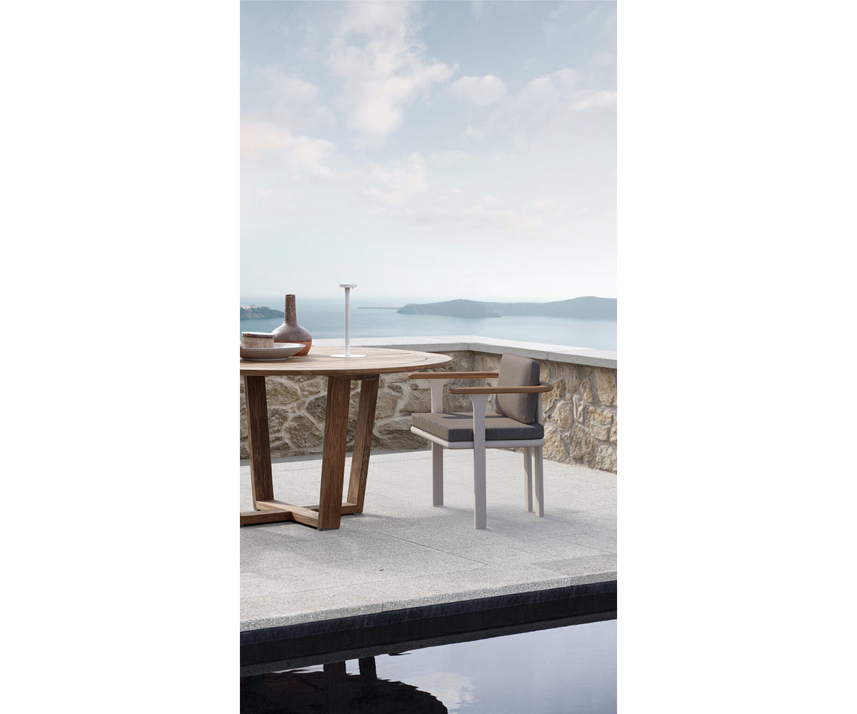 Luxury Bliss Dining Chair by Atmosphera with Teak Armrests Casa Design Group