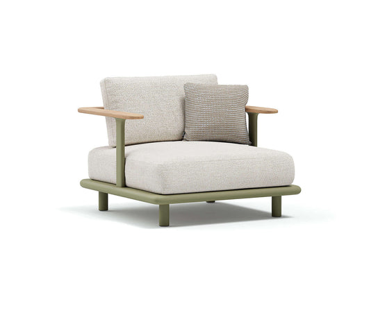 Luxury Bliss Lounge Chair by Atmosphera with Teak Armrests Casa Design Group