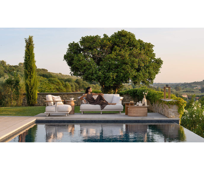 Luxury Bliss Lounge Chair by Atmosphera with Teak Armrests Casa Design Group