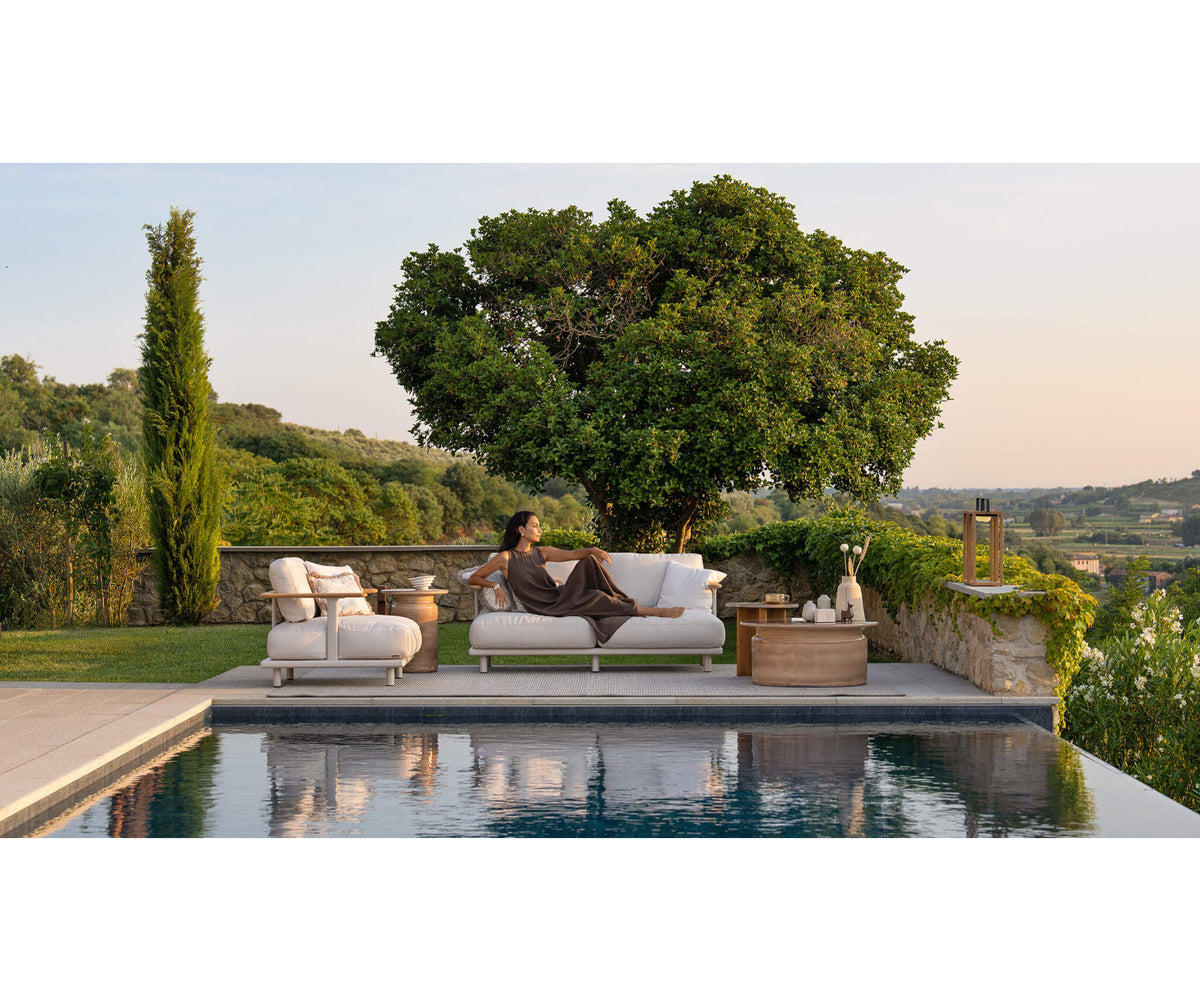 Luxury Bliss Lounge Chair by Atmosphera with Teak Armrests Casa Design Group