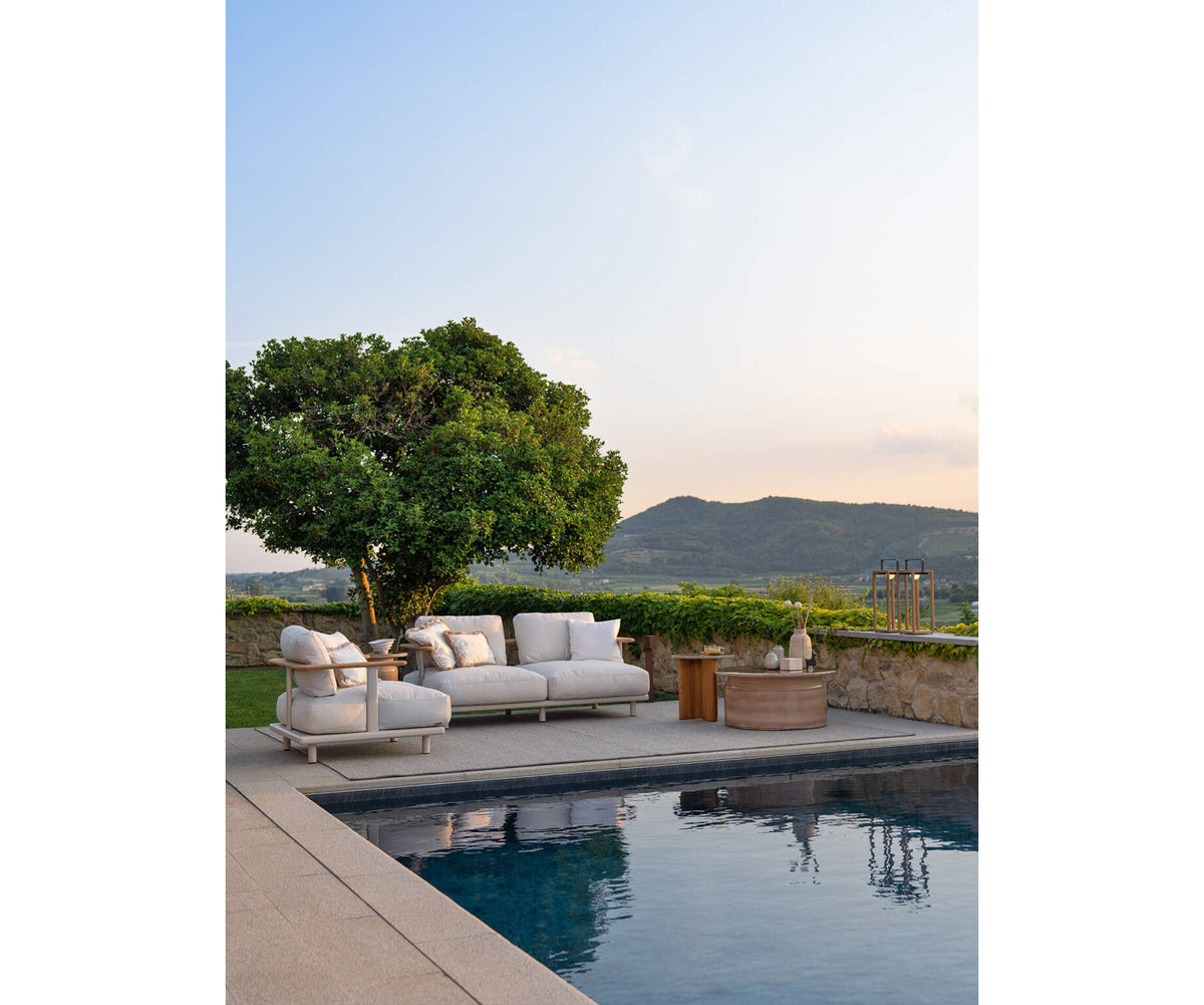 Luxury Bliss Lounge Chair by Atmosphera with Teak Armrests Casa Design Group