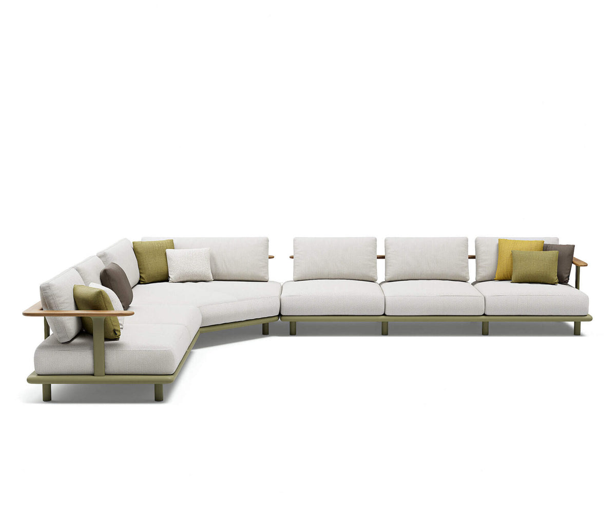 High-End Bliss Outdoor Sectional Sofa in Aluminum and Teak by Atmosphera Casa Design Group