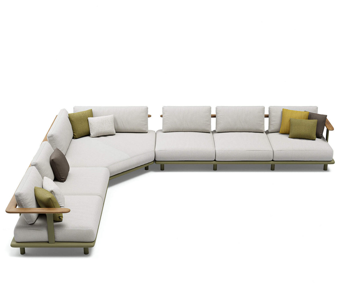 High-End Bliss Outdoor Sectional Sofa in Aluminum and Teak by Atmosphera Casa Design Group