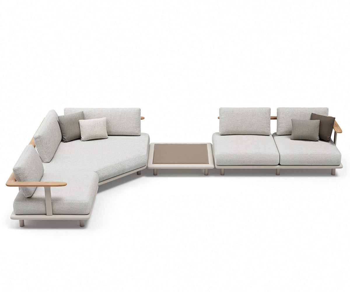 High-End Bliss Outdoor Sectional Sofa in Aluminum and Teak by Atmosphera Casa Design Group