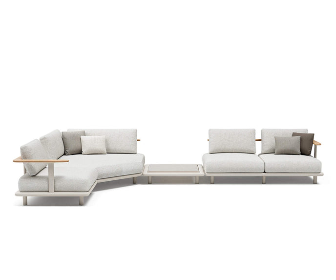High-End Bliss Outdoor Sectional Sofa in Aluminum and Teak by Atmosphera Casa Design Group