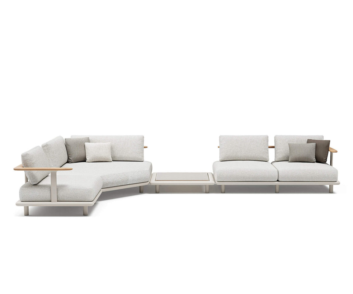 High-End Bliss Outdoor Sectional Sofa in Aluminum and Teak by Atmosphera Casa Design Group