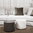 Bobo Coffee Table by Meridiani with a minimalist geometric design and lacquered finish.