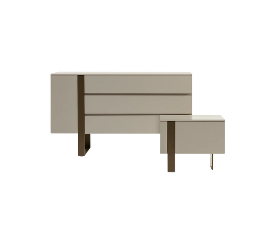 Luxury Antibes Bedroom Dresser by Bonaldo with Asymmetrical Metal Base | Casa Design Group