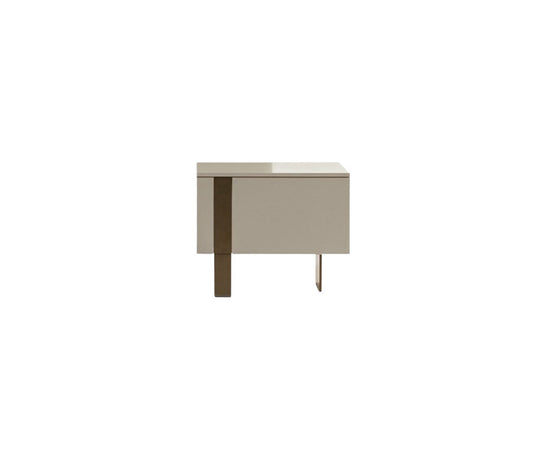 Luxury Antibes Nightstand by Bonaldo with Asymmetrical Metal Base | Casa Design Group