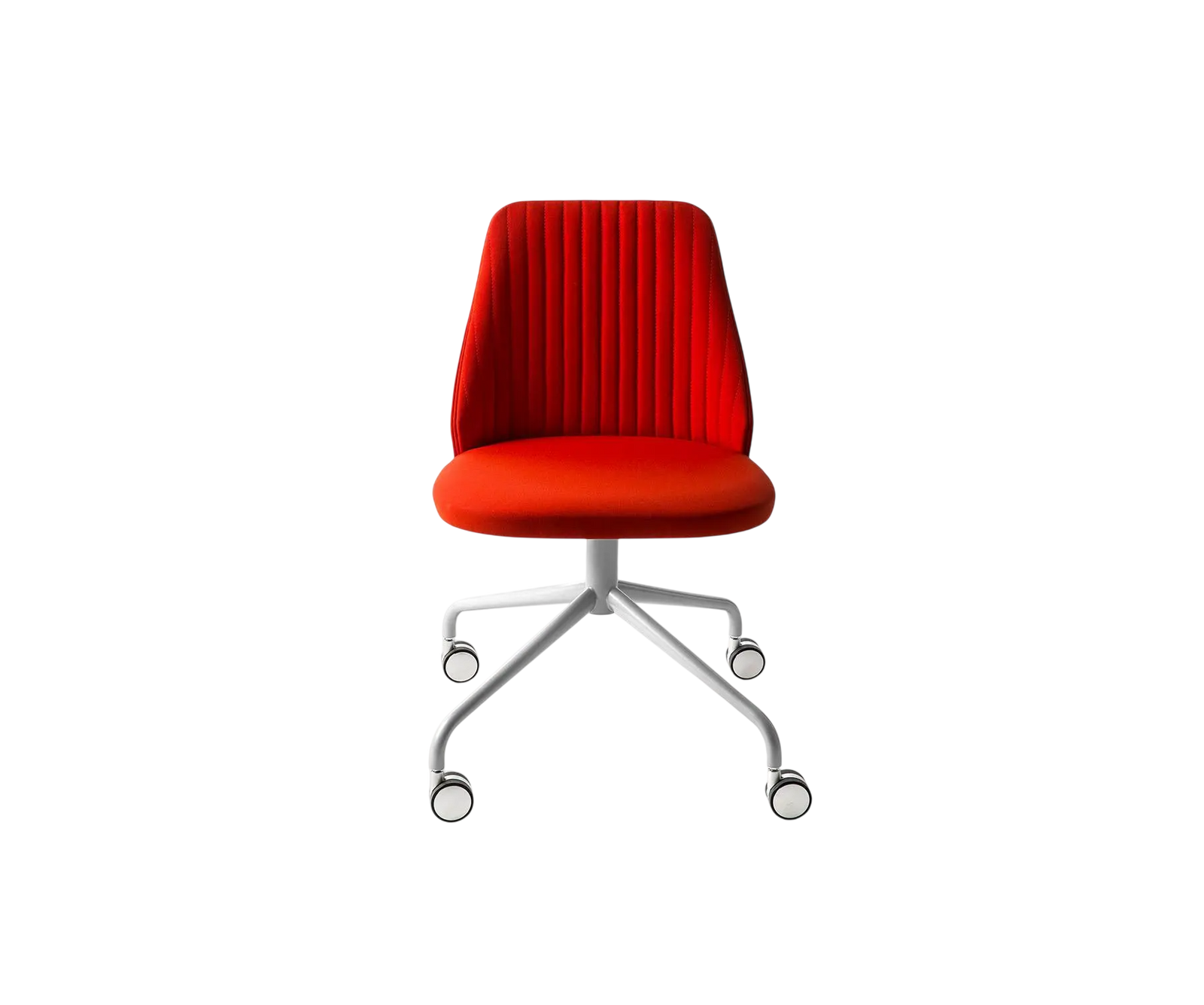 Break 1542 swivel chair by Bross with quilted upholstery and satin chromed base with casters Casa Design Group