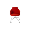 Break 1543 Swivel Chair by Bross with quilted upholstery and satin chromed metal base Casa Design Group