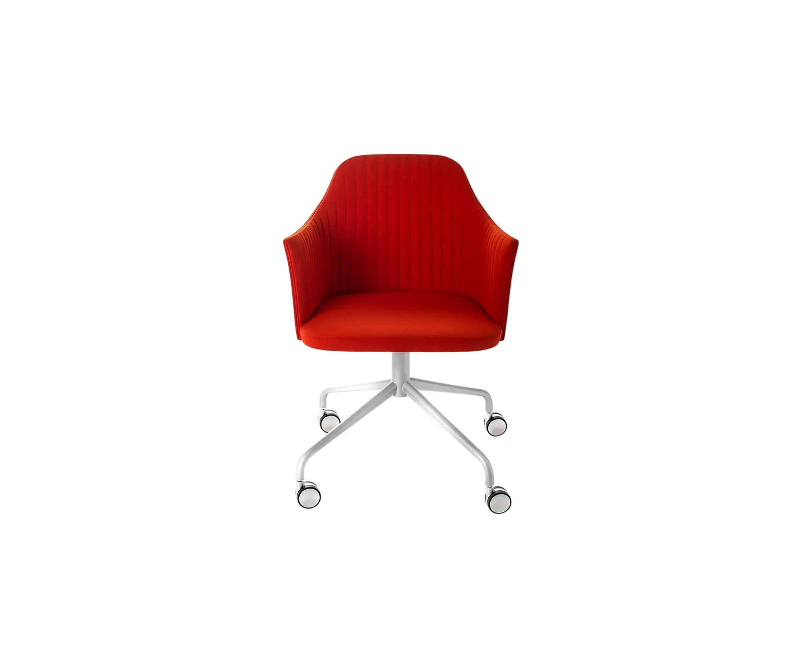 Break 1543 Swivel Chair by Bross with quilted upholstery and satin chromed metal base Casa Design Group