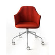 Break 1543 Swivel Chair by Bross with quilted upholstery and satin chromed metal base Casa Design Group