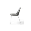 Break 1640 dining chair by Bross with quilted upholstery and satin chromed metal base Casa Design Group