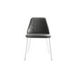 Break 1640 dining chair by Bross with quilted upholstery and satin chromed metal base Casa Design Group