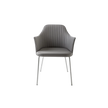 Break 1641 Dining Armchair by Bross with upholstered seat and satin chromed metal legs Casa Design Group