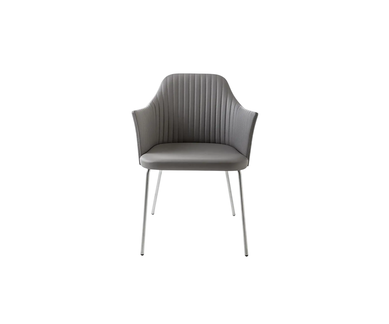 Break 1641 Dining Armchair by Bross with upholstered seat and satin chromed metal legs Casa Design Group