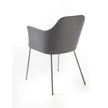 Break 1641 Dining Armchair by Bross with upholstered seat and satin chromed metal legs Casa Design Group