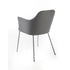 Break 1641 Dining Armchair by Bross with upholstered seat and satin chromed metal legs Casa Design Group
