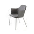 Break 1641 Dining Armchair by Bross with upholstered seat and satin chromed metal legs Casa Design Group