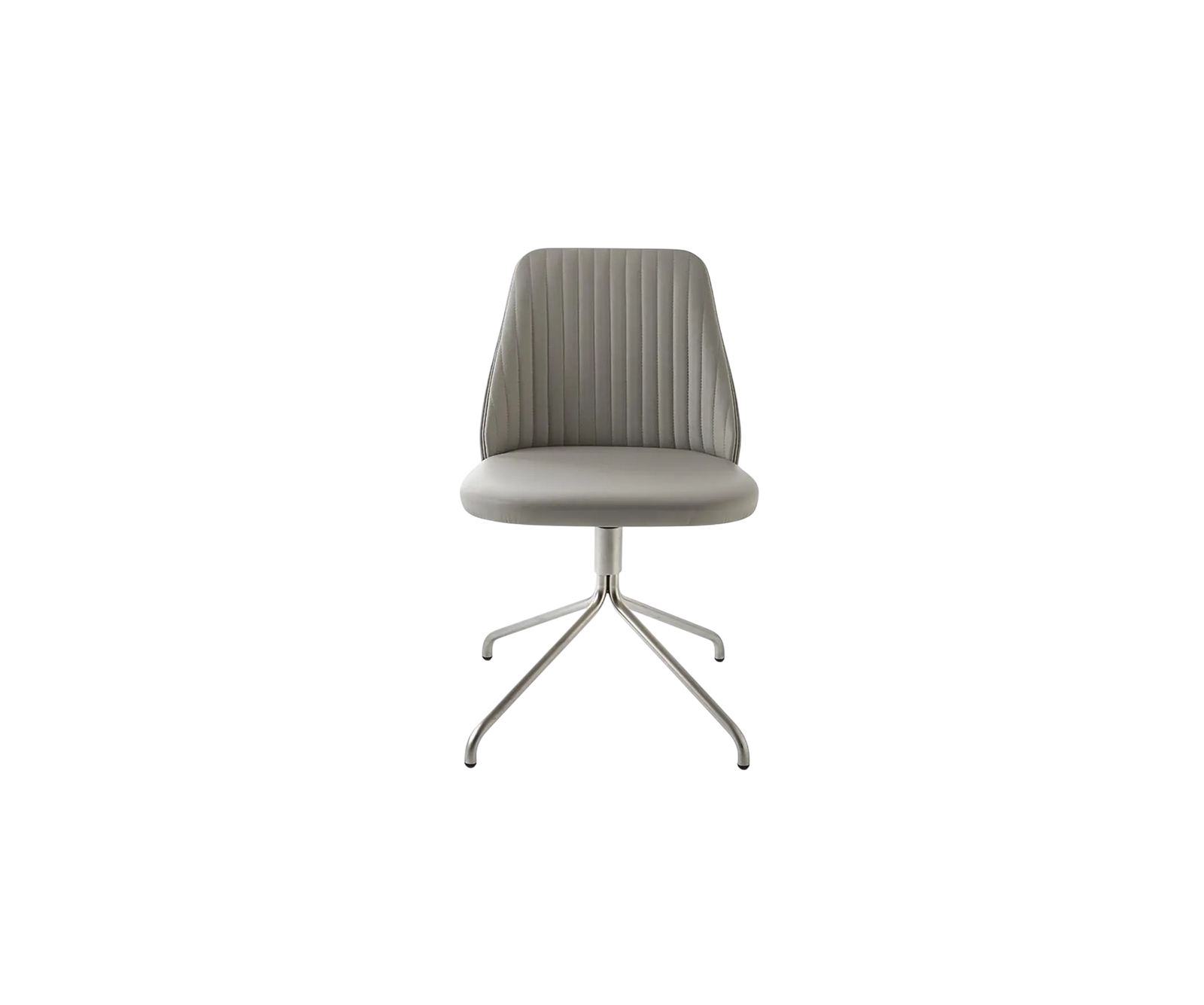 Break 1642 swivel chair by Bross with quilted upholstery and satin chromed metal base Casa Design Group