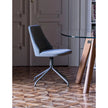 Break 1642 swivel chair by Bross with quilted upholstery and satin chromed metal base Casa Design Group
